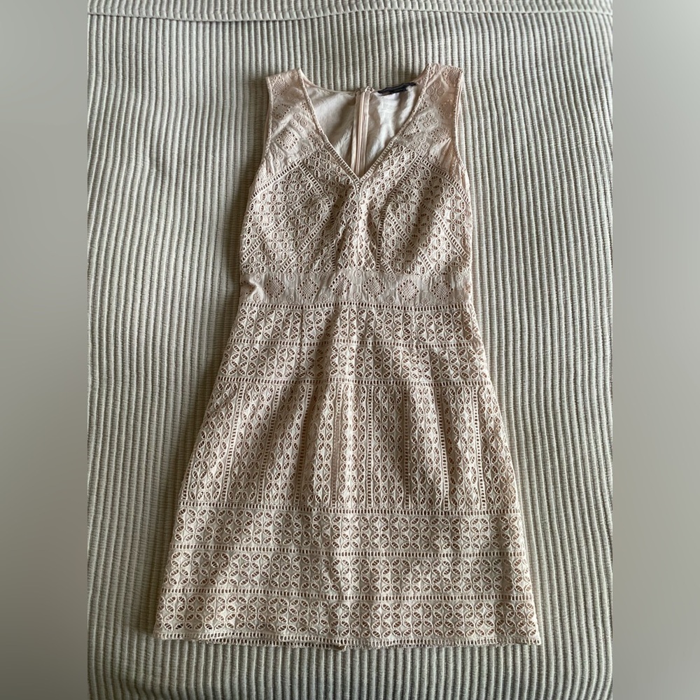 French Connection pink eyelet dress, size US 2
